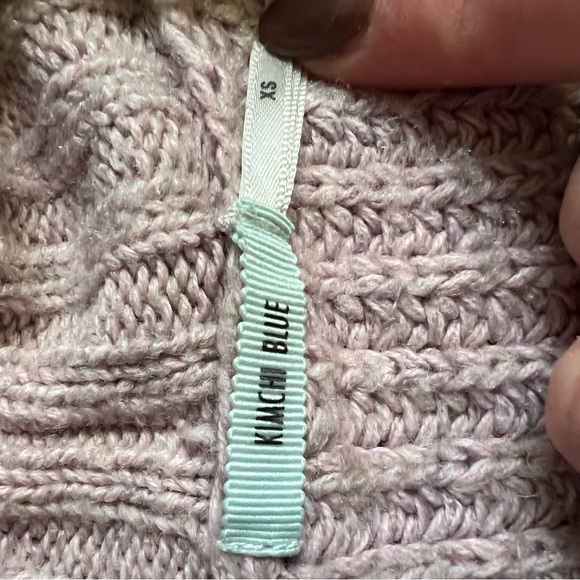 URBAN OUTFITTERS/KIMCHI BLUE BLUSH PINK CHUNKY WRAP FRONT SWEATER SIZE XS - Picture 4 of 7